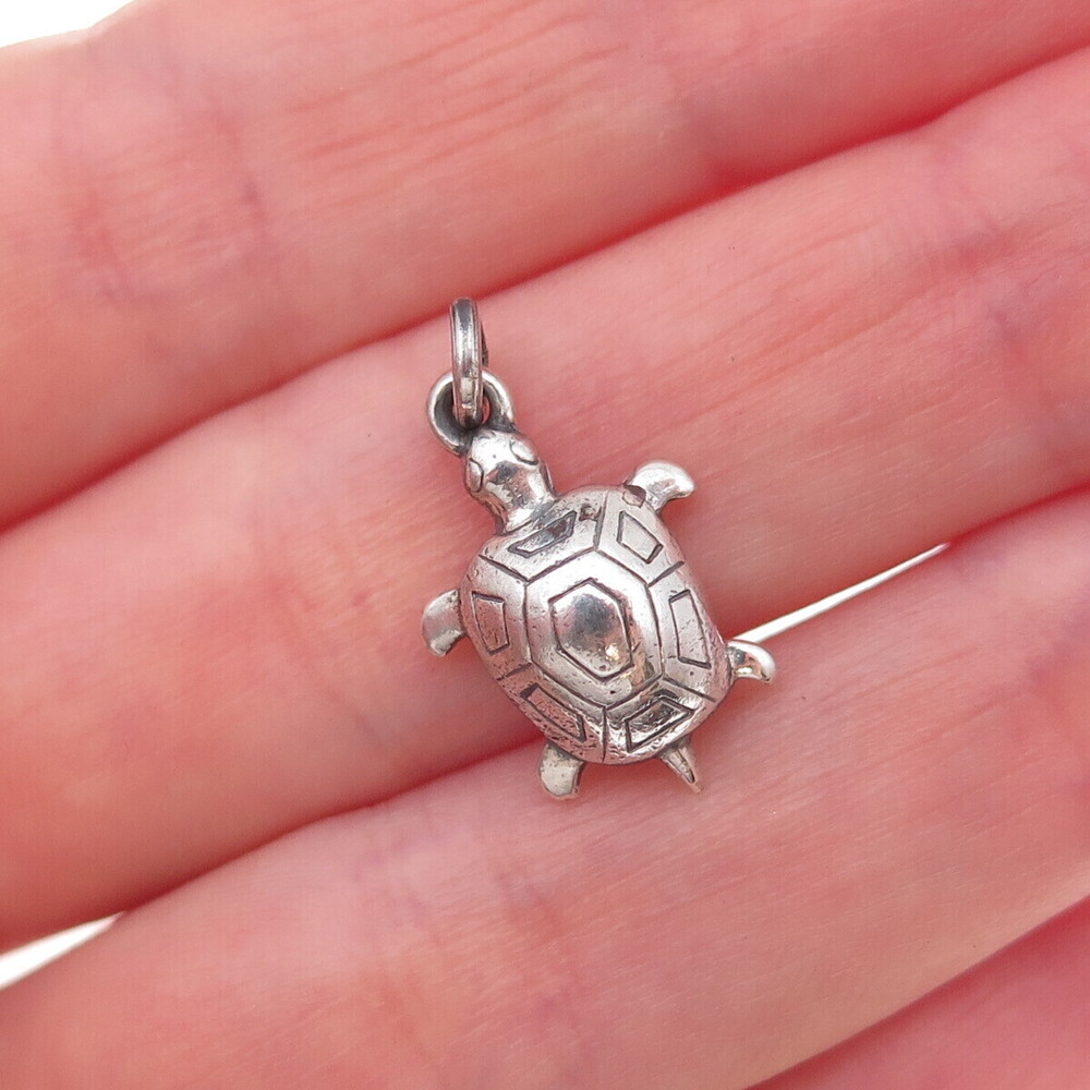Georg Jensen 925S Sterling Silver Vintage Denmark Turtle Good Luck Charm Pendant